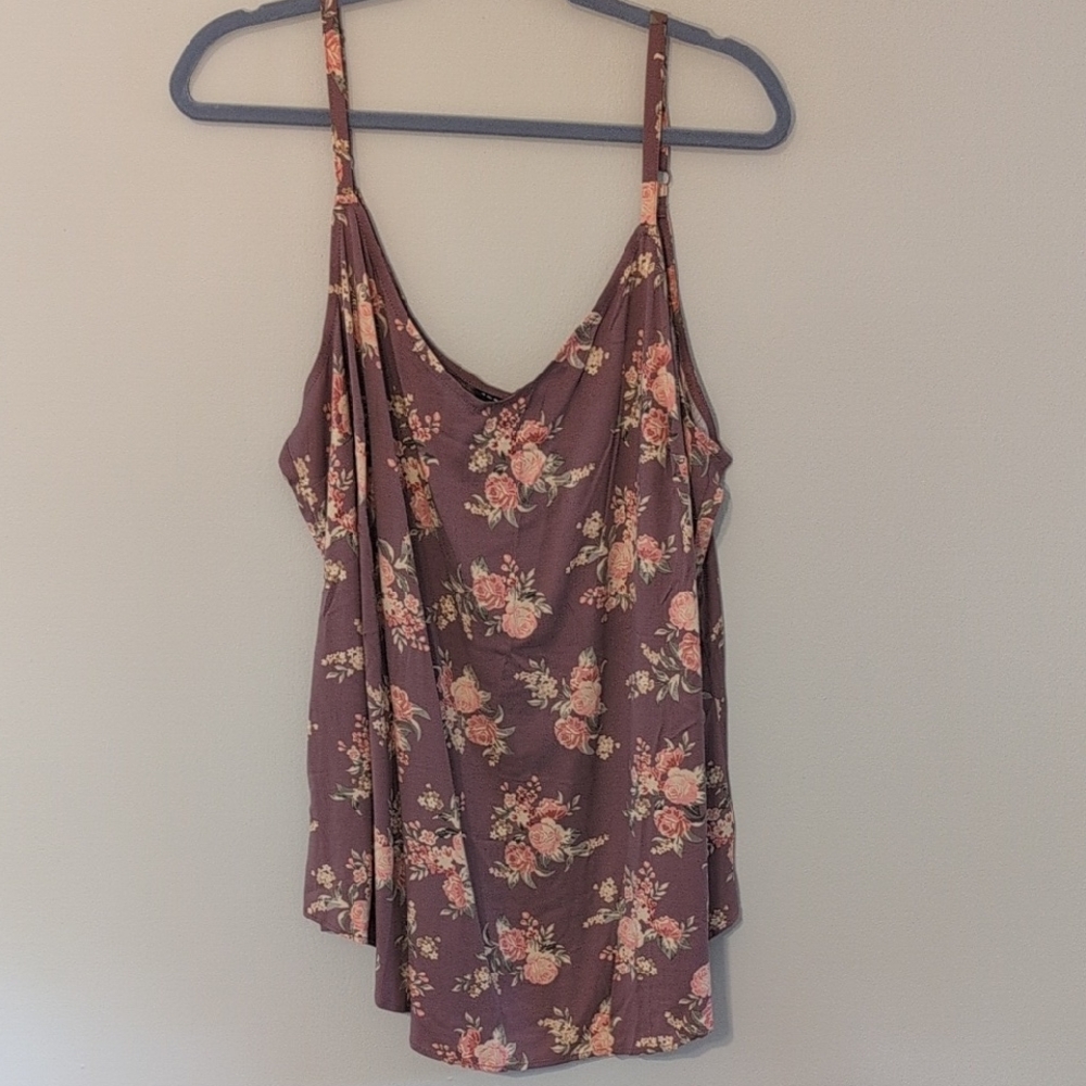 Torrid Floral Camisole in Brown and Pink